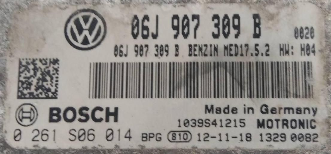 Label for 0261S06014 06J907309B 1037520905 MED17.5.2 VW Passat 2012 1.8TSI 116kW ORI+E2+ST1 BENCH <span style='color: #D0021B'>FULL</span>.rar ecu backups