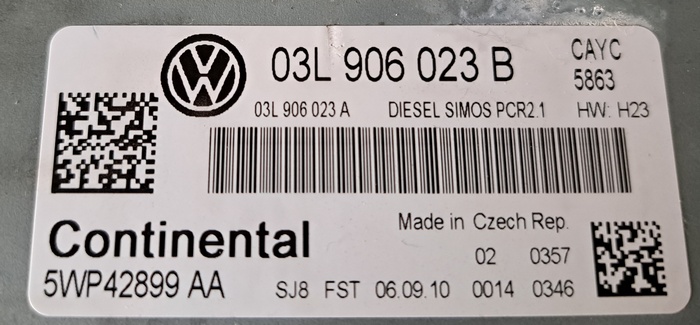 Label for 5WP42899AA 03L906023B 03L906023A PCR2.1 VW Golf 1.6TDI CAYC ORI+noEGR+ST1 FLEX <span style='color: #D0021B'>FULL</span>.rar ecu backups