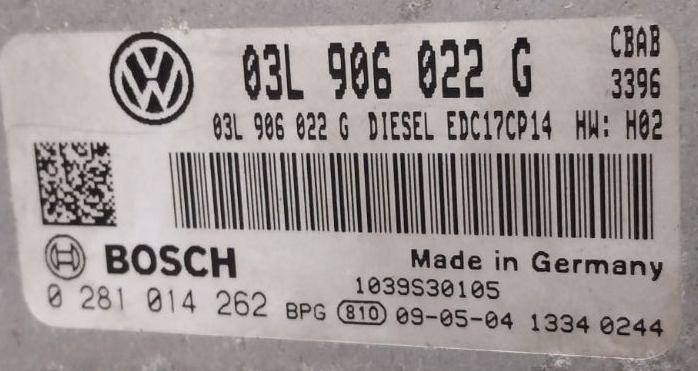 Label for 0281014262 03L997016H 03L906022G 6204 1037505912 EDC17CP14 VW Tiguan 2.0TDI CBAB ORI+noDPF KTAG BOOT <span style='color: #D0021B'>FULL</span>.rar ecu backups