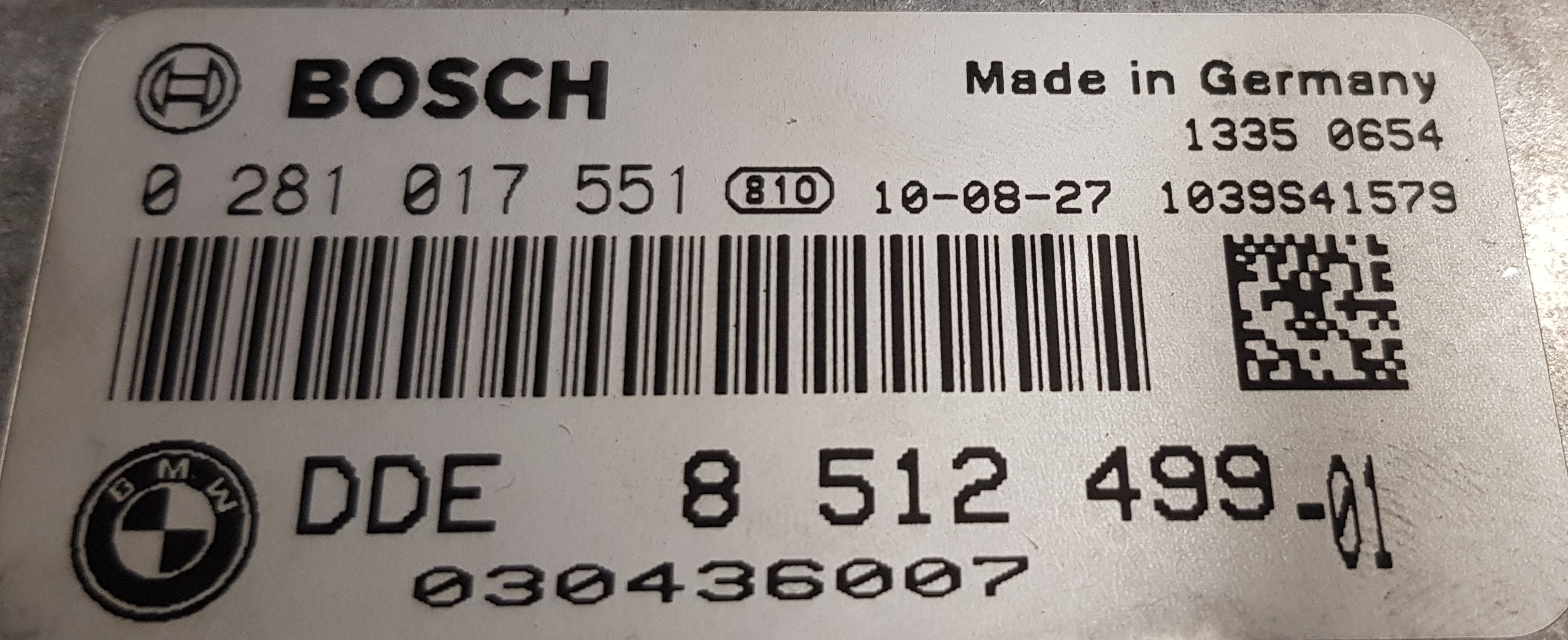 Label for 0281017551 8512499 EDC17C06 BMW X1 116 2.0D 2010 MTgearbox BENCH <span style='color: #D0021B'>FULL</span>.rar ecu backups