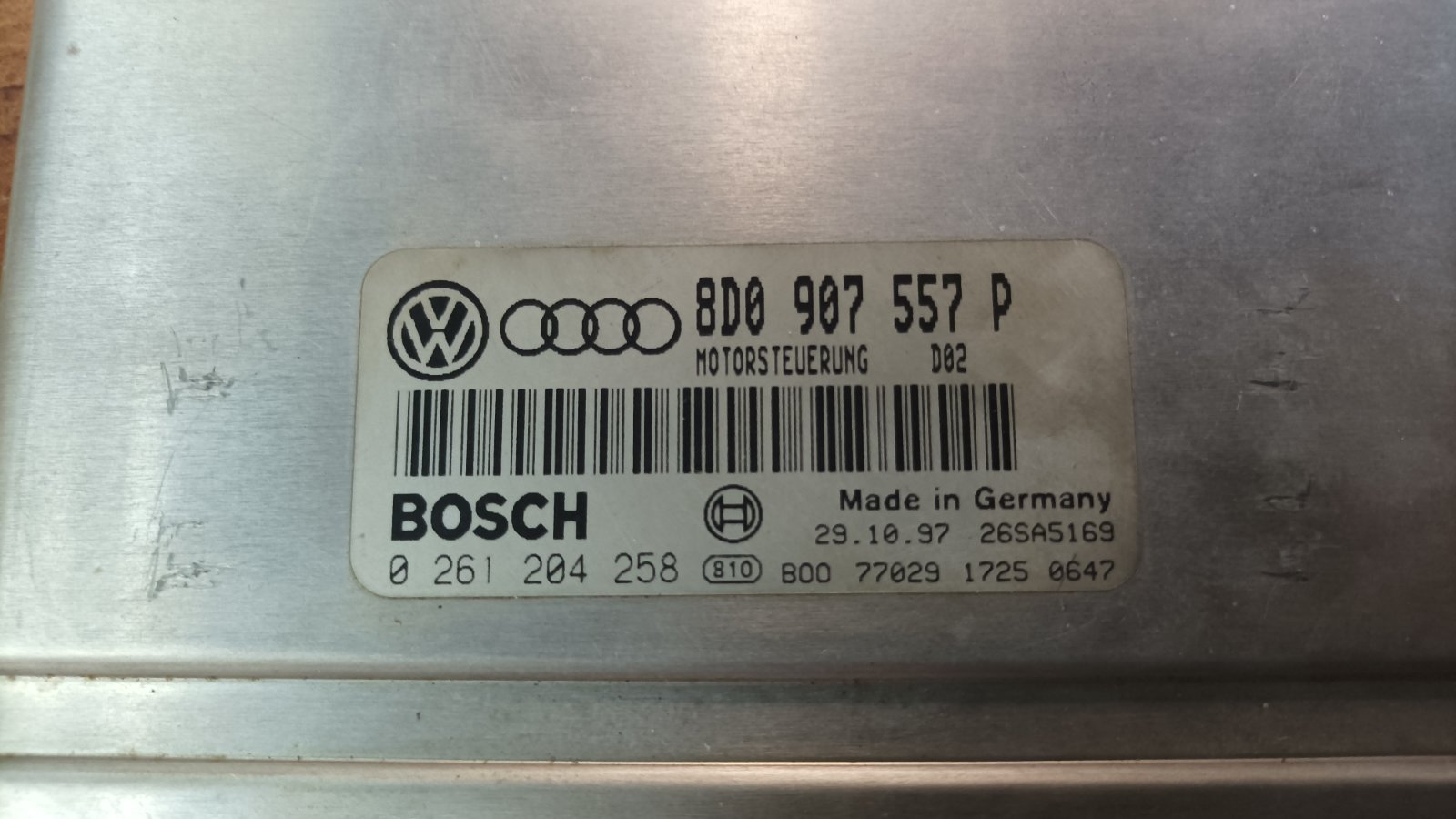 Label for 0261204258 8D0907557P 1037359126 M5.9.2 VW Passat ORI+E2 EVAPoff <span style='color: #D0021B'>FULL</span>.rar ecu backups