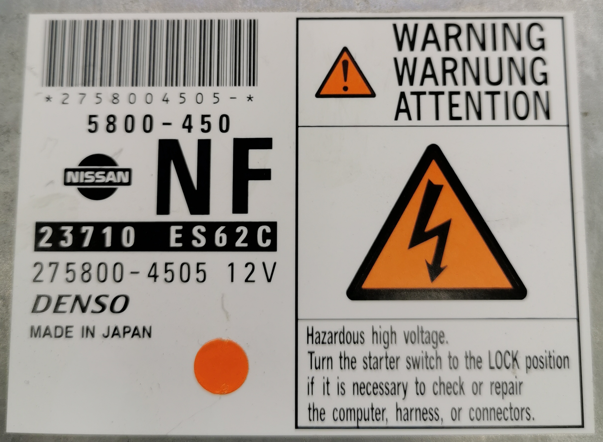 Label for E30FU4D T281ZR77 23710-ES62C 5800-450 275800-4505 23710ES62C DENSO Nissan Xtrail 2.2DCI 100kW MTgearbox <span style='color: #D0021B'>FULL</span>.7z ecu backups