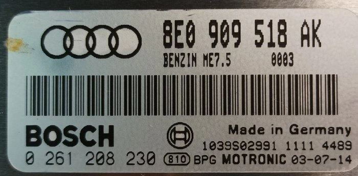 0261208230 8E0909518AK 1037368072 ME7.5 Audi А4 1.8T FULL.rar