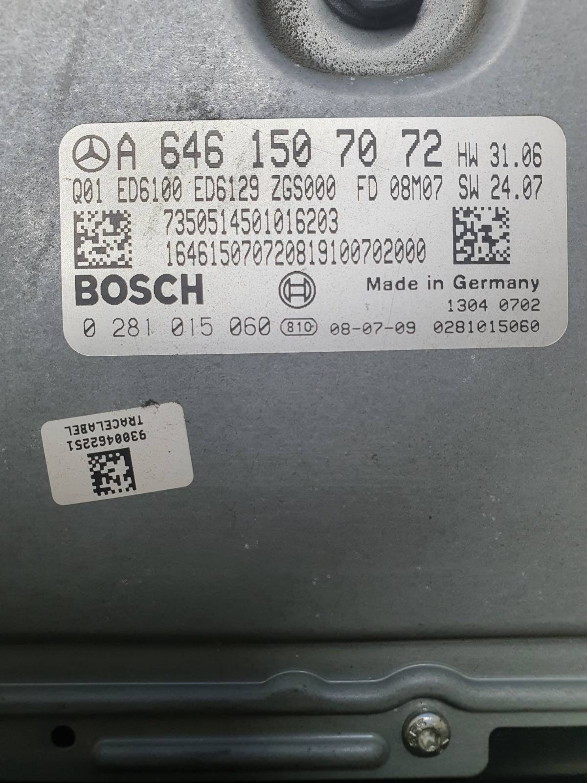 Label for 0281015060 A6461507072 HW31.06 SW24.07 1037396510 EDC16CP31 MB VITO W639 2.2CDI MTgearbox bench <span style='color: #D0021B'>FULL</span>.7z ecu backups