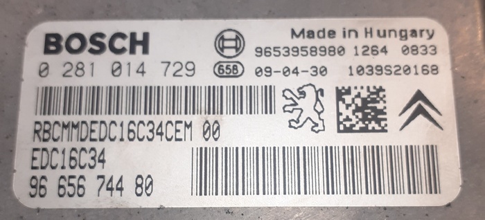 Label for 0281014729 9665674480 1037398235 EDC16C34 Peugeot 3008 1.6HDI BENCH <span style='color: #D0021B'>FULL</span>.rar ecu backups