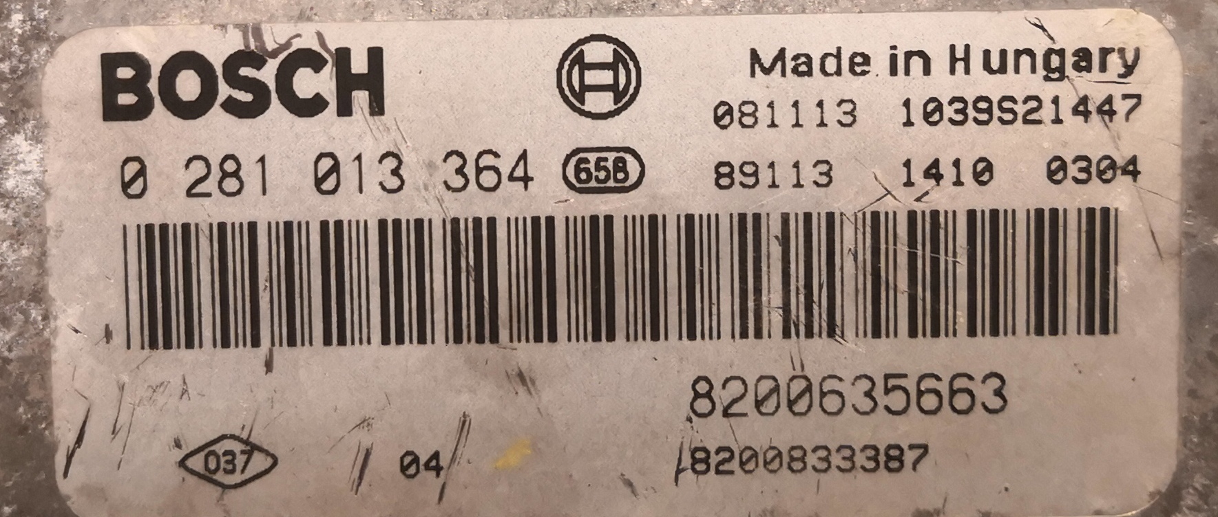 Label for 0281013364 8200635663 8200833387 1037390527 EDC16C36 Opel Movano 2.5DCI 107kW 2007 MTgearbox BDM <span style='color: #D0021B'>FULL</span>.rar ecu backups