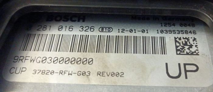 0281016326 37820-RFW-G03 9RFWG030000000 1037502249 EDC17CP16 Honda CRV 2.0D ORI+noDPF BENCH FULL.rar