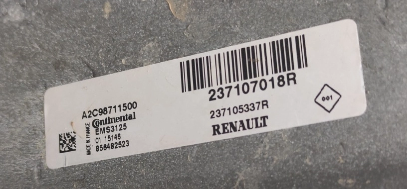 237107018R A2C98711500 HW5337R 7018R SW7400R EMS3125 DACIA SANDERO 1.2i 2014Y MTgearbox PCM FLASH.zip