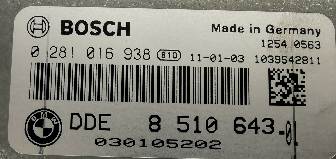 Label for 0281016938 8510643 1037509484 EDC17CP45 BMW F10 3.0D 180kW N57D30O0-F10 ECE N57OL AT#F010-11-03-50 O 7BPA-0000076E-052 ATgearbox BENCH <span style='color: #D0021B'>FULL</span>.rar ecu backups