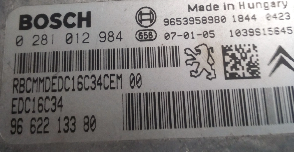 0281012984 9662213380 1037380721 EDC16C34 Peugeot 407 1.6HDI 80kw BDM FULL.rar