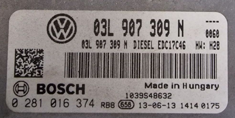 Label for 0281016374 03L906018MK 9980 03L907309N 044975 10SW044975 EDC17C46 VW Touran 2.0TDI 103KW CFHC FLEX BENCH <span style='color: #D0021B'>FULL</span>.rar ecu backups
