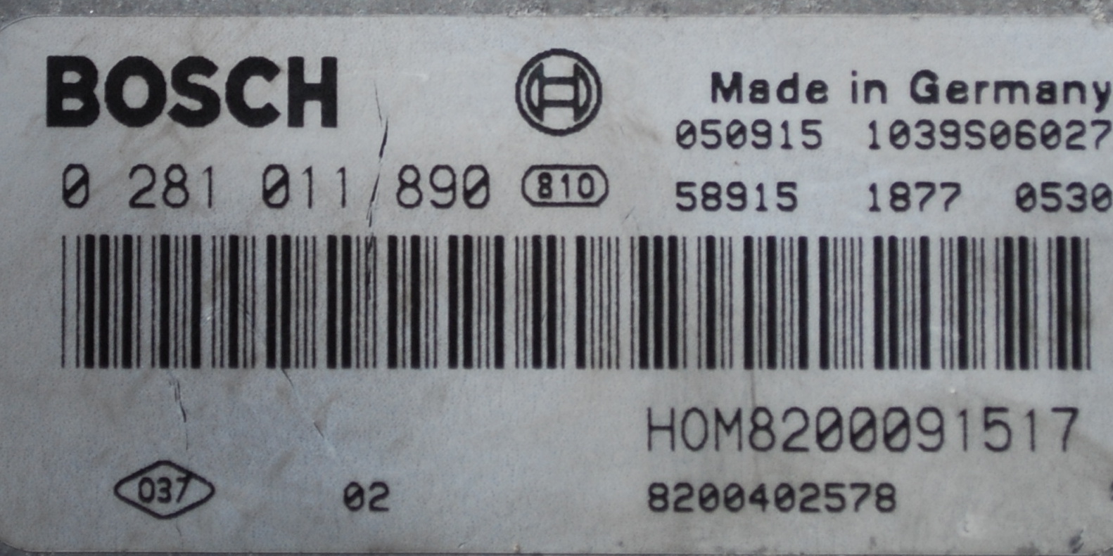 Label for 0281011890 8200091517 1037370878 EDC15C3 Renault Trafic 2,5cdi 99kW 2005y <span style='color: #D0021B'>FULL</span>.rar ecu backups
