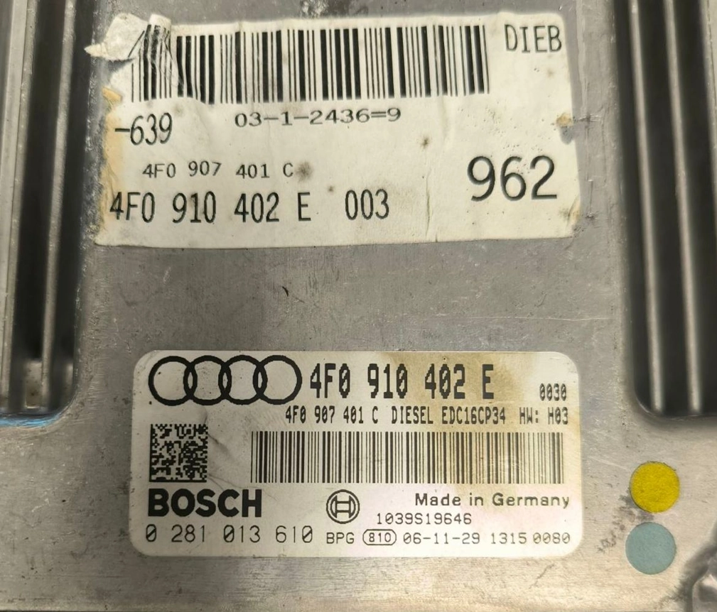 0281013610 4F0910402E 4F0907401C 1037395456 EDC16CP34 Audi A6 3.0TDI ATgearbox BENCH FULL.7z