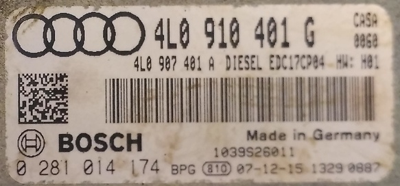 Label for 0281014174 4L0910401G 4L0907401A 1037518178 EDC17CP04 Audi Q7 3.0TDI CASA ATgearbox bench <span style='color: #D0021B'>FULL</span>.rar ecu backups